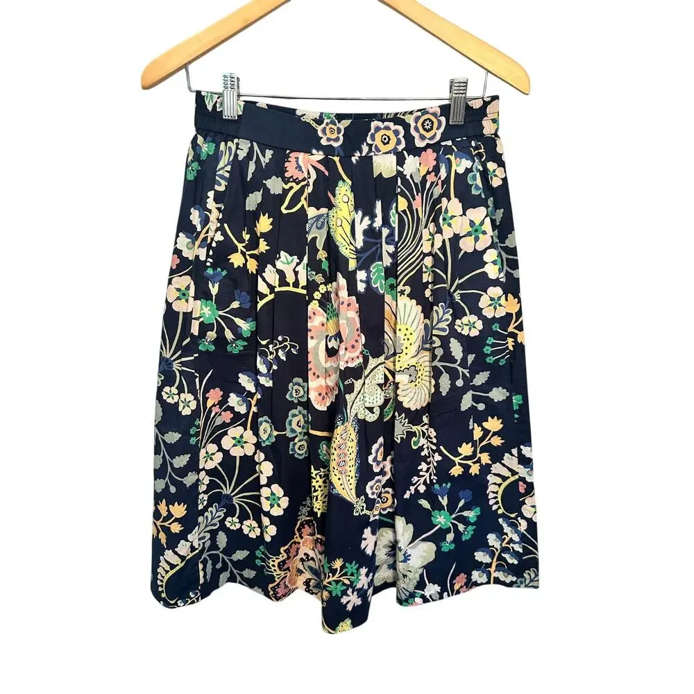 J. Crew Cotton Floral Midi Skirt Size 2